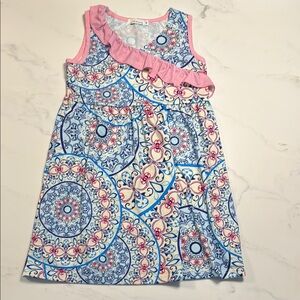 Kids Blue and Pink Patterned Dress